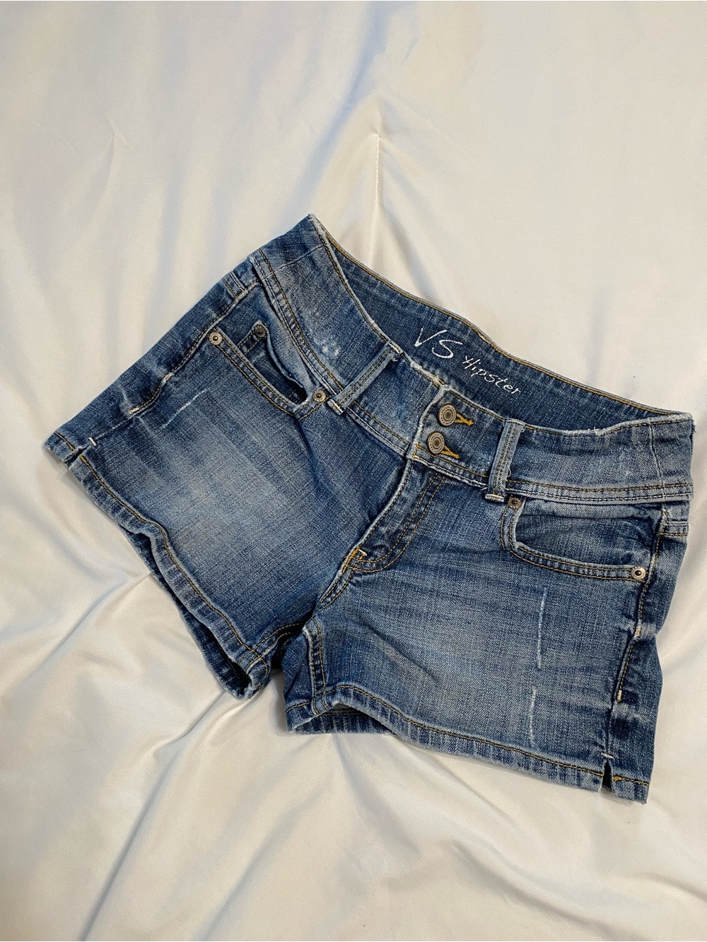 Victoria's Secret Denim Hipster Shorts in Faded Blue